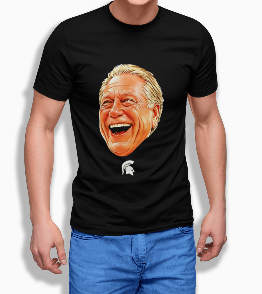 Michigan State Spartans Coach Tom Izzo Big Head T-Shirt