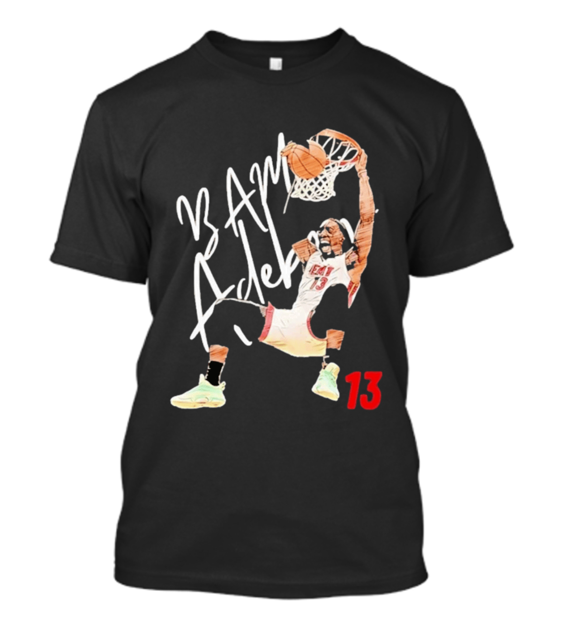 Bam Adebayo Miami Heat 13 Dunk Cartoon Basketball T-Shirt