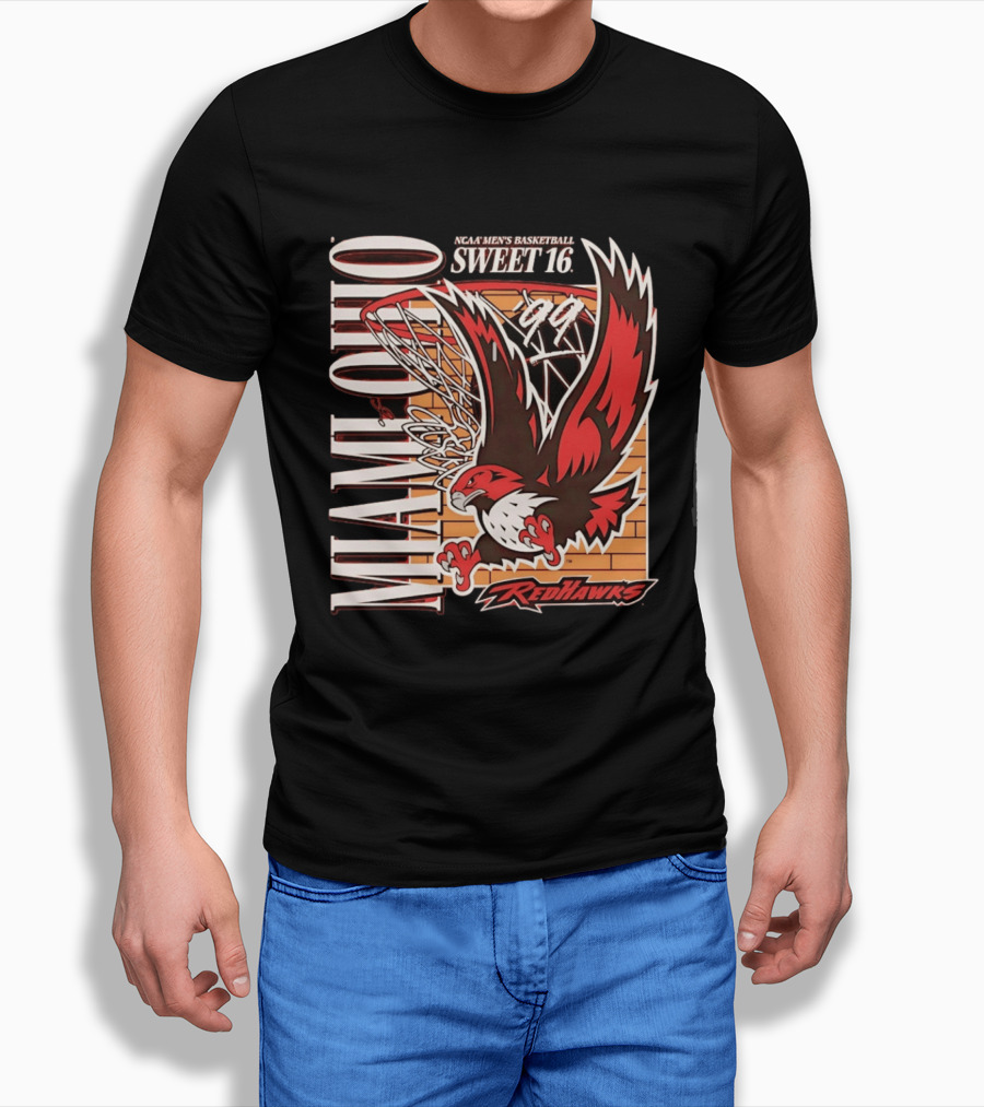 Miami Ohio RedHawks NCAA Men's Basketball Sweet 16 1999 T-Shirt