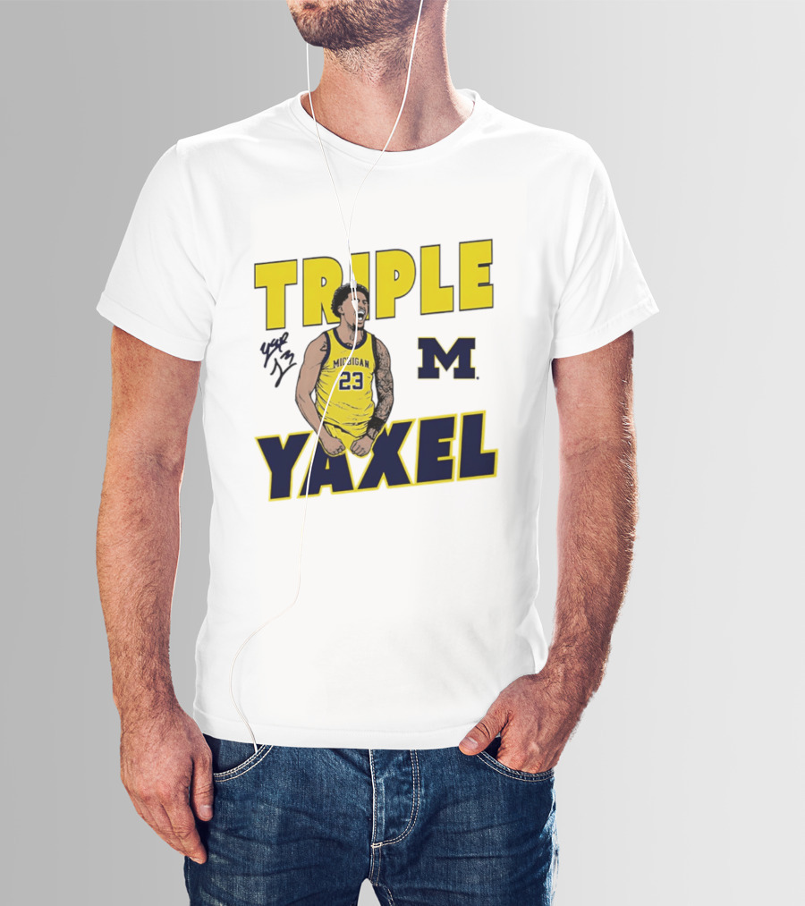 Michigan Wolverines Triple Yaxel Basketball Number 23 T-Shirt