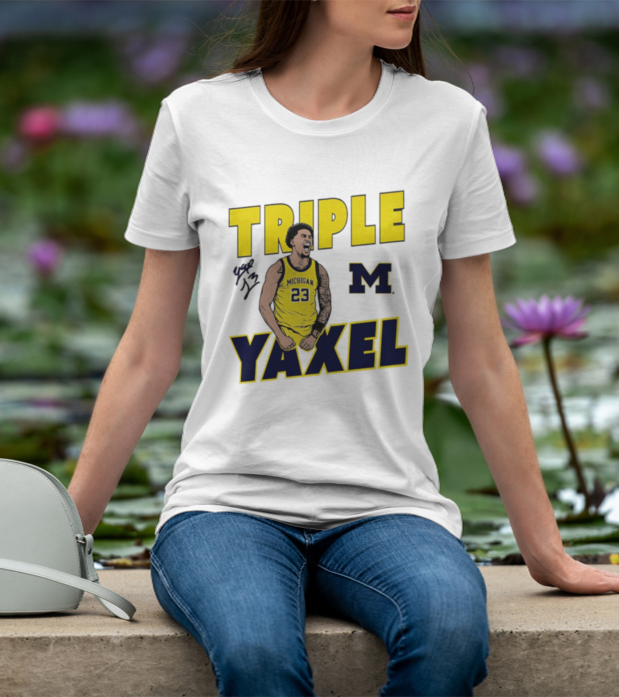 Michigan Wolverines Triple Yaxel Basketball Number 23 T-Shirt