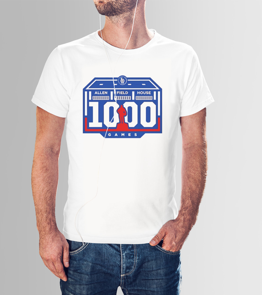Kansas Jayhawks Allen Fieldhouse 1000 Games Celebration T-Shirt