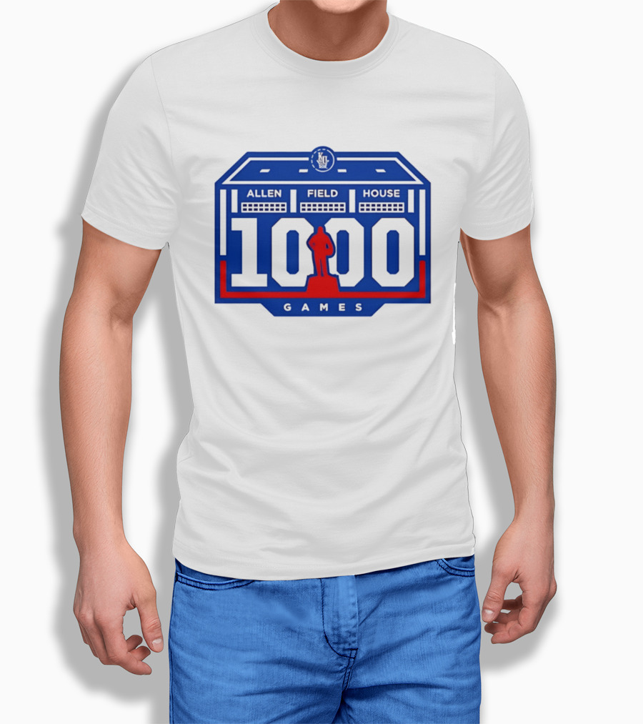 Kansas Jayhawks Allen Fieldhouse 1000 Games Celebration T-Shirt