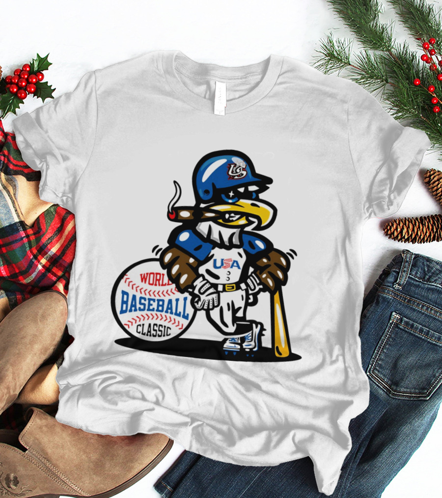 USA Baseball Eagle Mascot World Baseball T-Shirt