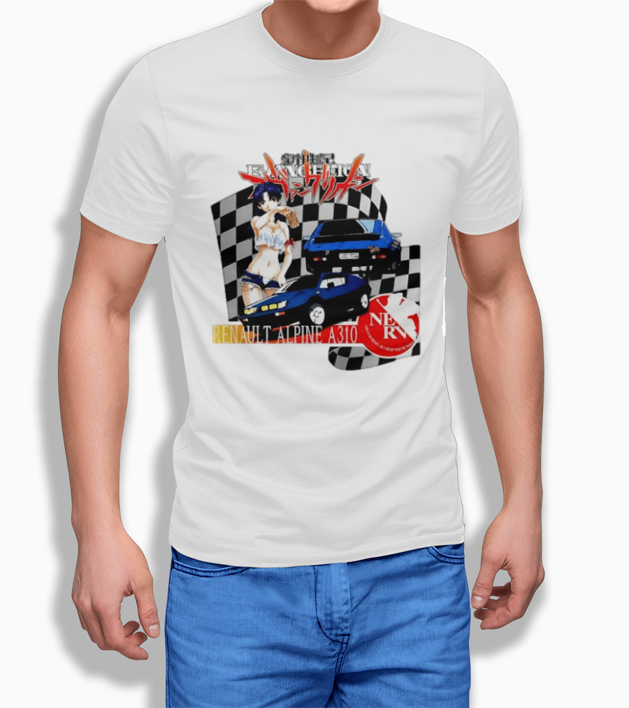 Neon Genesis Evangelion NERV Renault Alpine A310 Racing Anime T-Shirt
