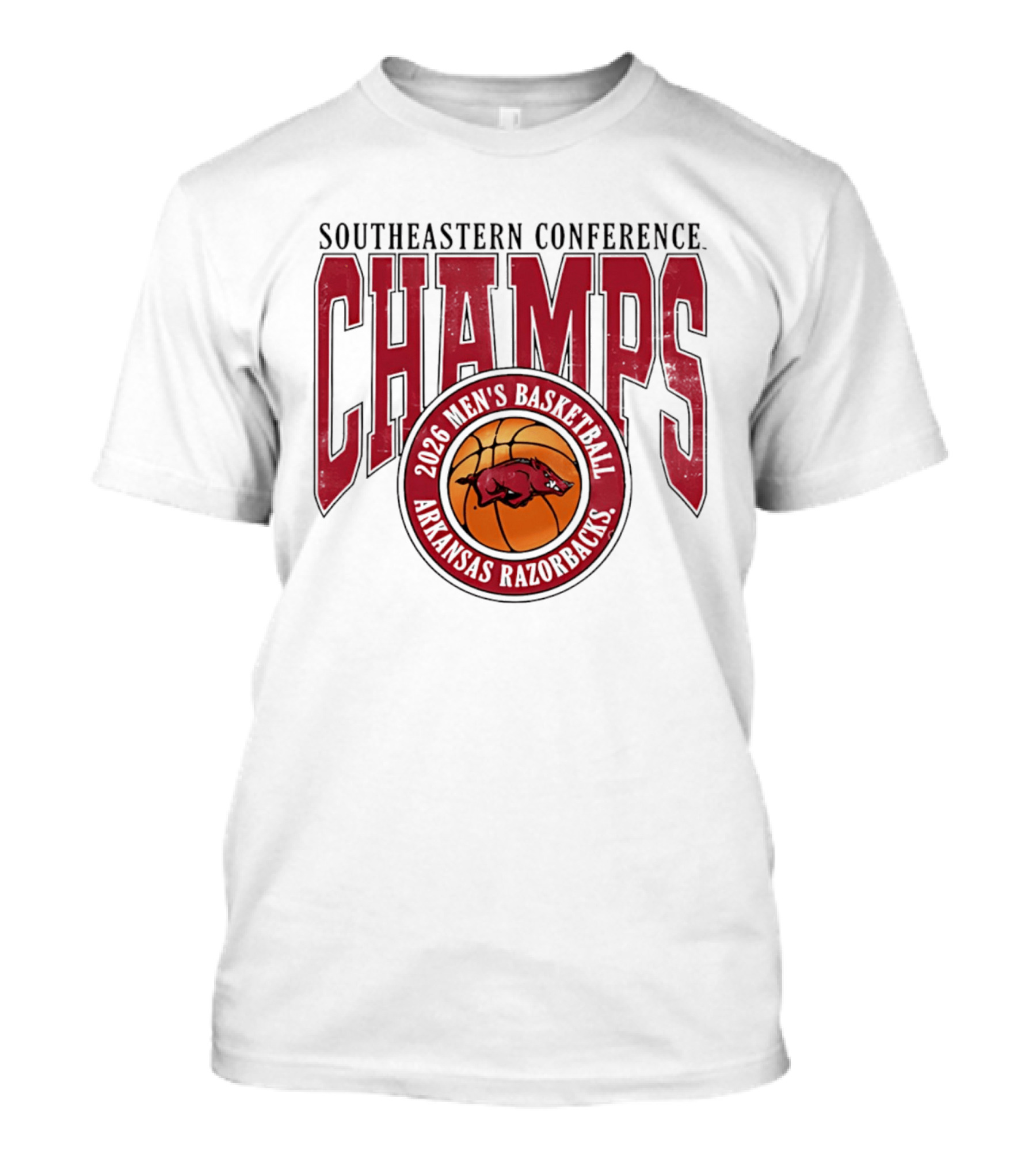 2026 Arkansas Razorbacks Men's Basketball Southeastern Conference Champs T-Shirt