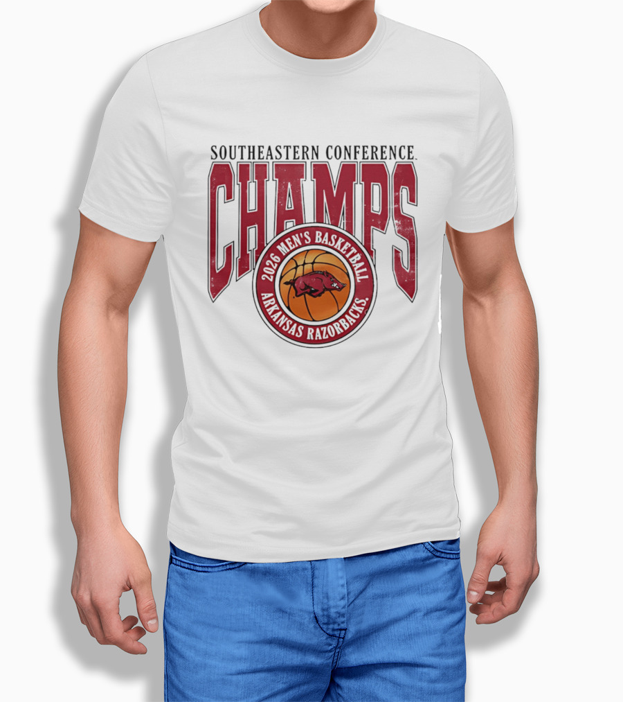 2026 Arkansas Razorbacks Men's Basketball Southeastern Conference Champs T-Shirt