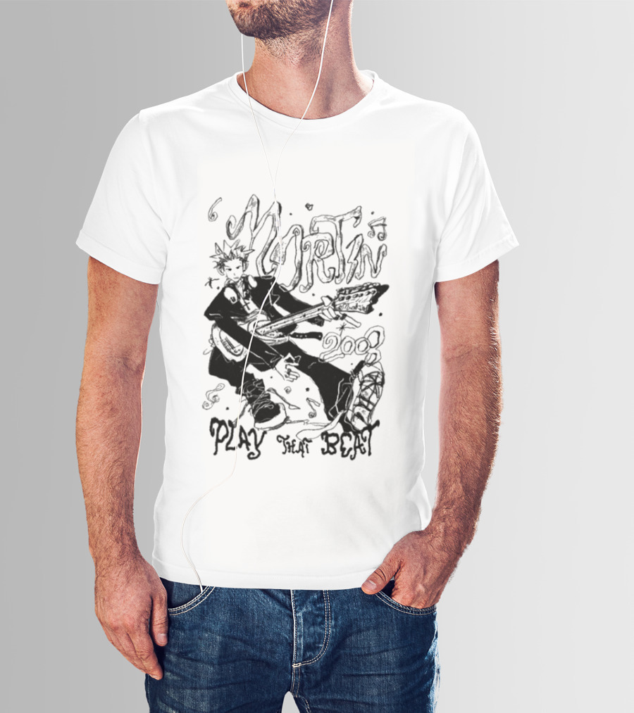 Martin 2008 Play That Beat Musician With Guitar T-Shirt