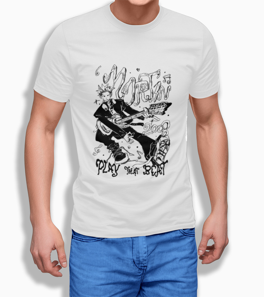 Martin 2008 Play That Beat Musician With Guitar T-Shirt