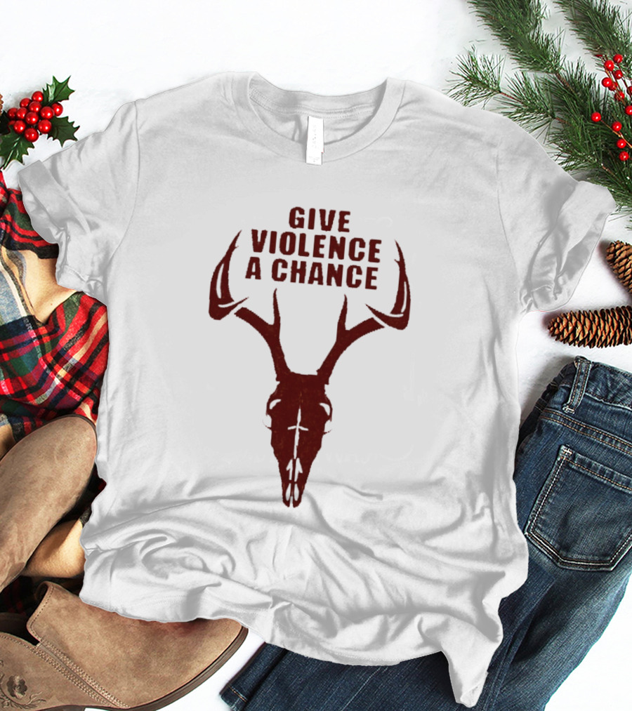 Give Violence A Chance 2026 Antler Skull T-Shirt