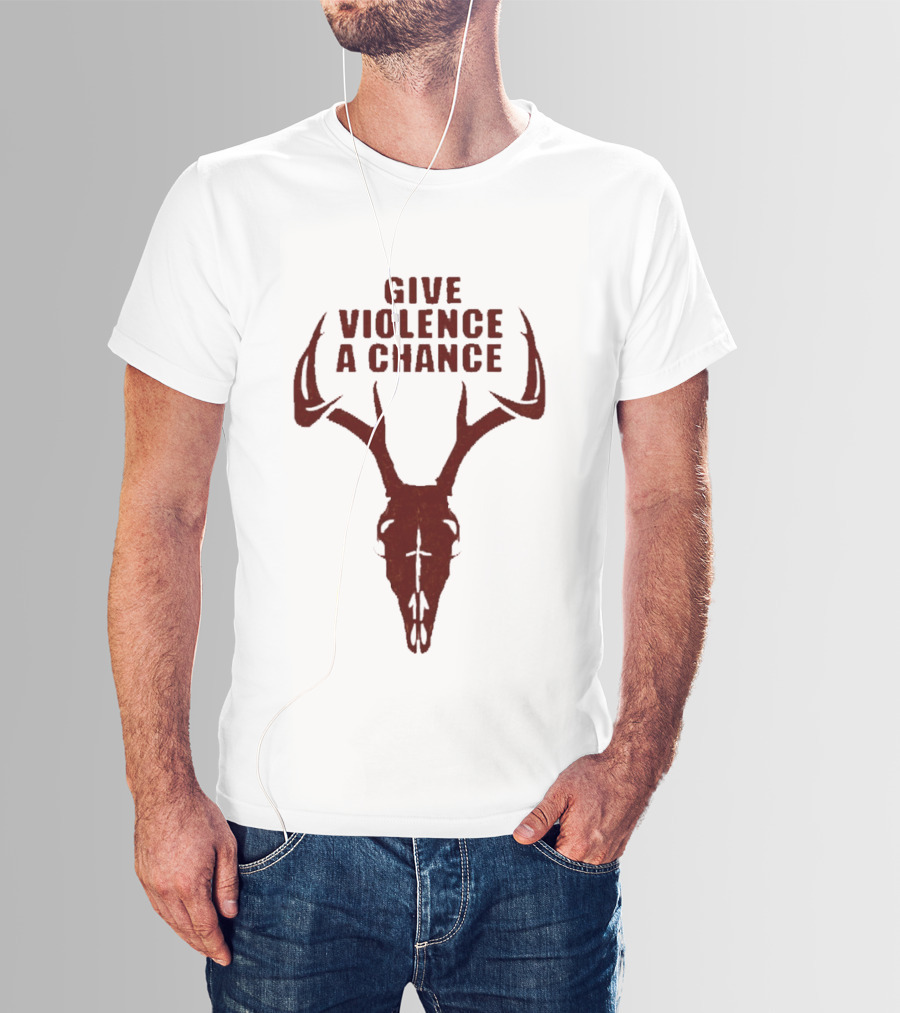 Give Violence A Chance 2026 Antler Skull T-Shirt