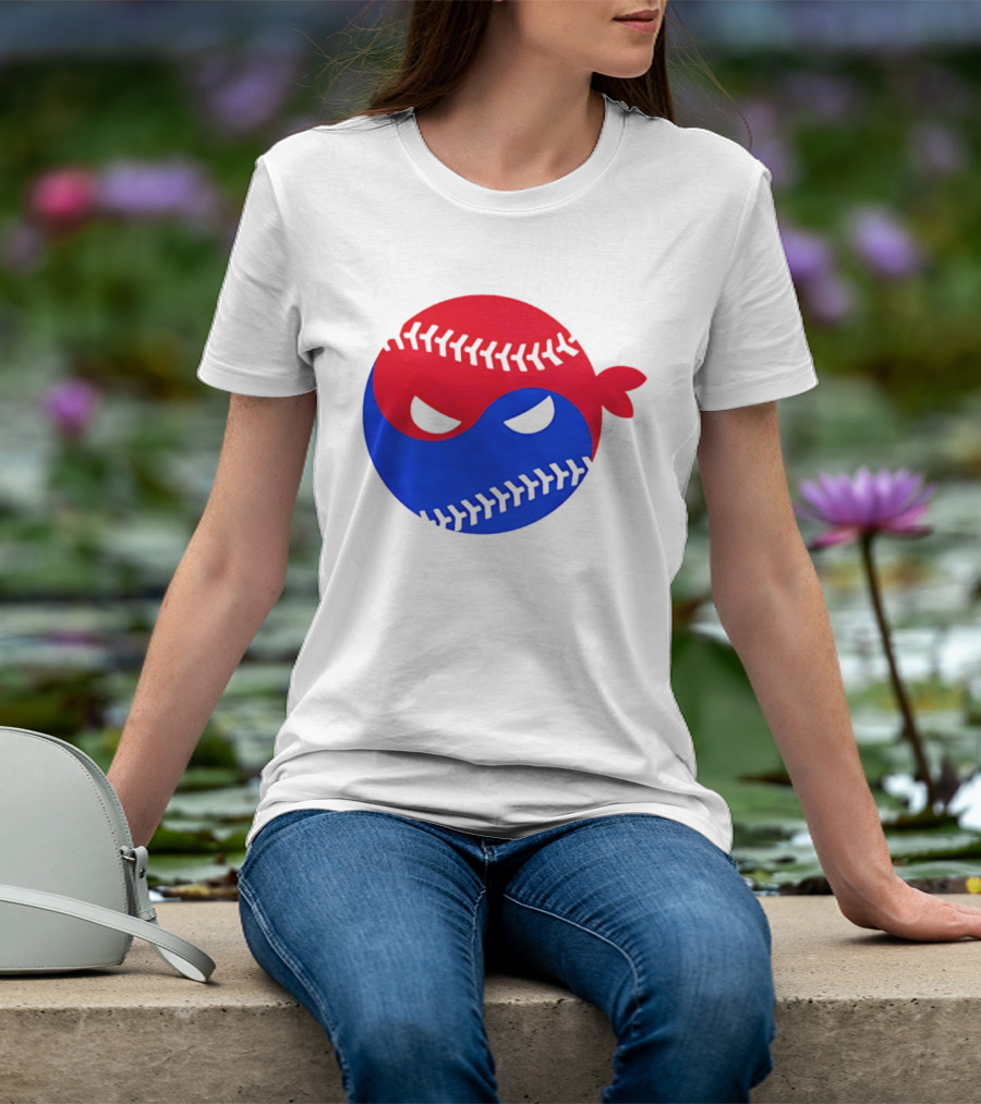 Pitching Ninja South Korea Baseball Yin Yang T-Shirt