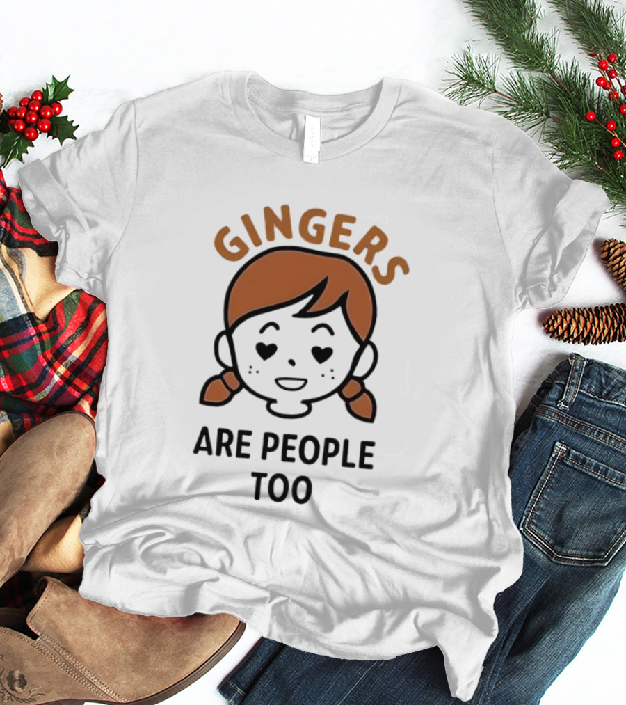 Gingers Are People Too Cute Redhead Cartoon Pigtails T-Shirt