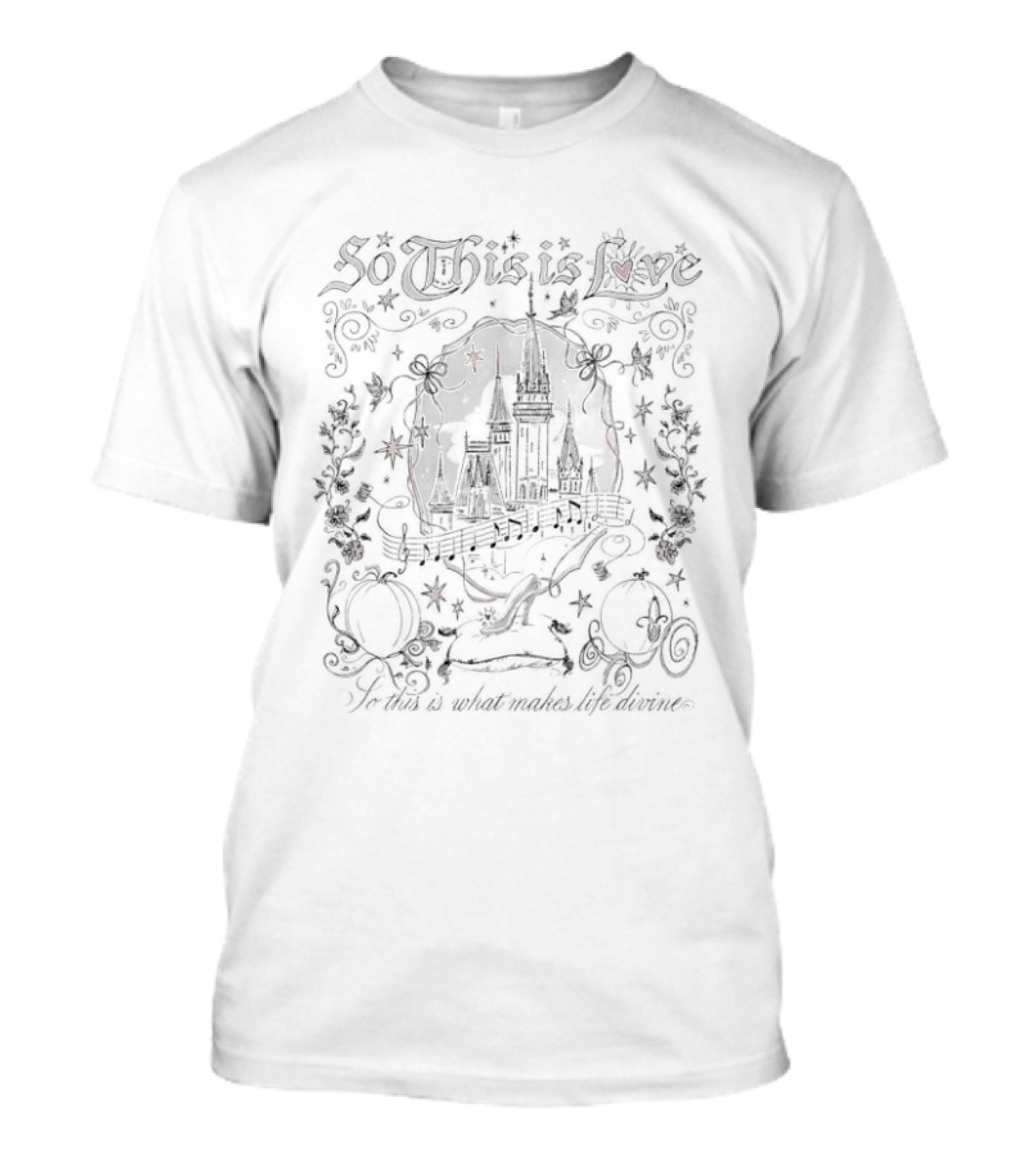 So This Is Love Cinderella Disney Castle Midnight Romance T-Shirt