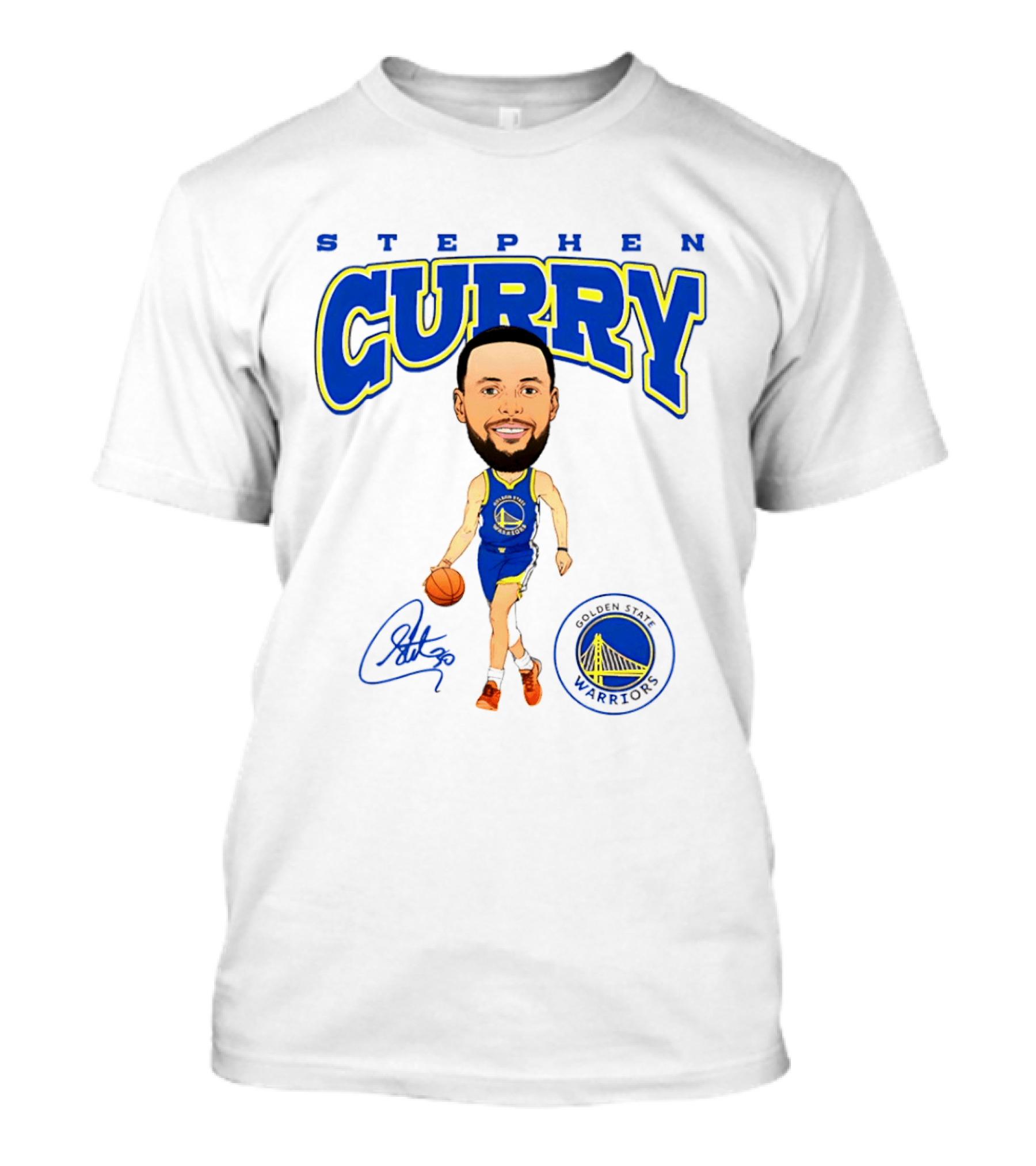 Stephen Curry Golden State Warriors Hardwood Comic Player Signature T-Shirt