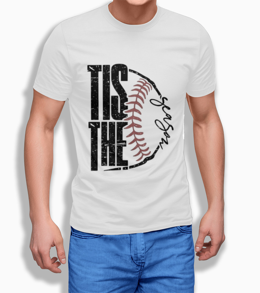 Tis The Season Baseball Stitch Spiral T-Shirt