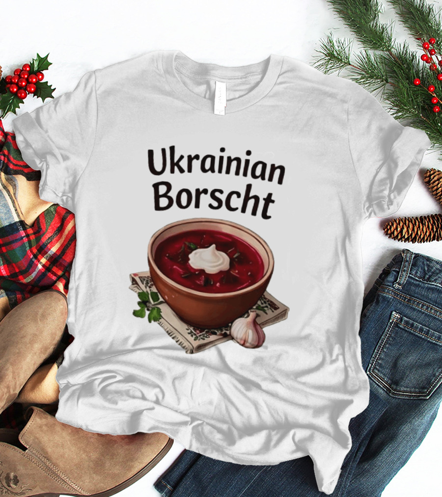 Ukrainian Borscht Soup Bowl With Garlic And Parsley T-Shirt