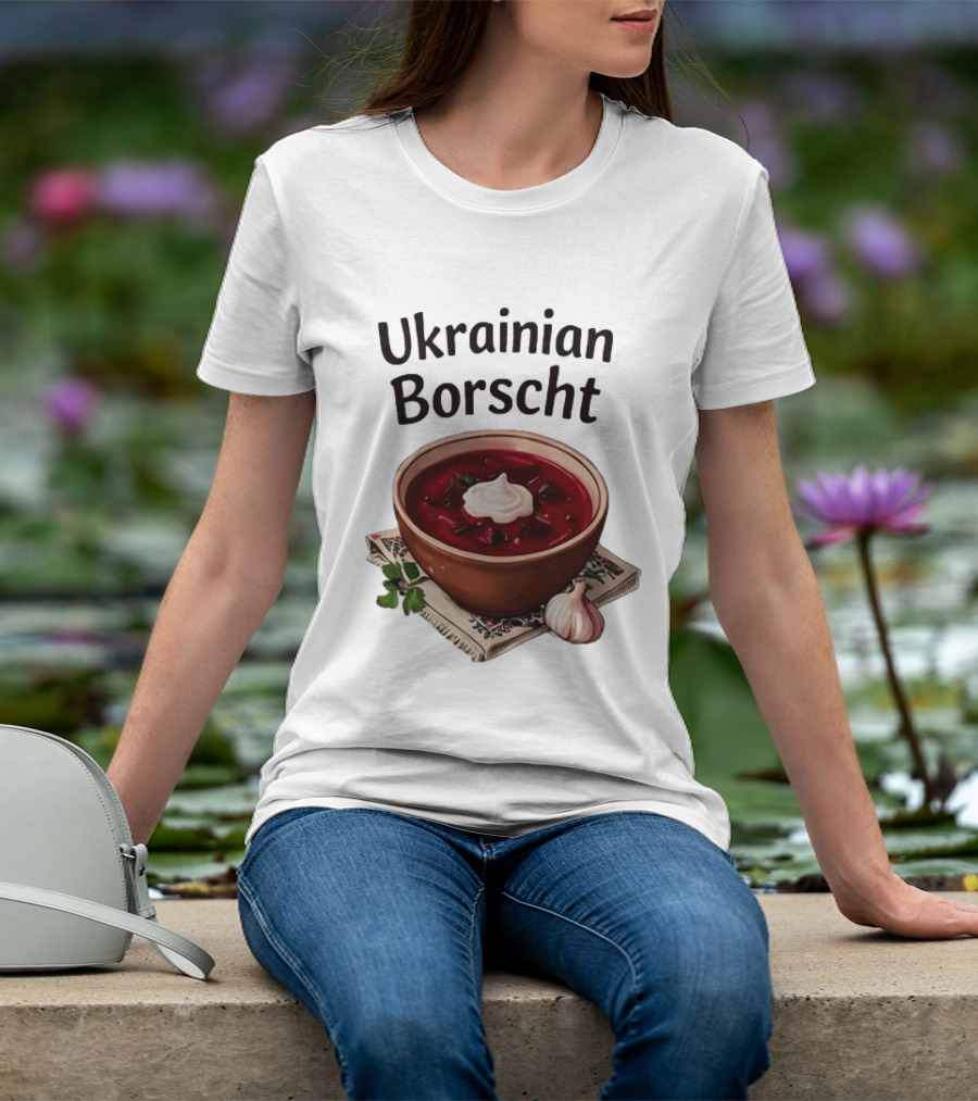 Ukrainian Borscht Soup Bowl With Garlic And Parsley T-Shirt