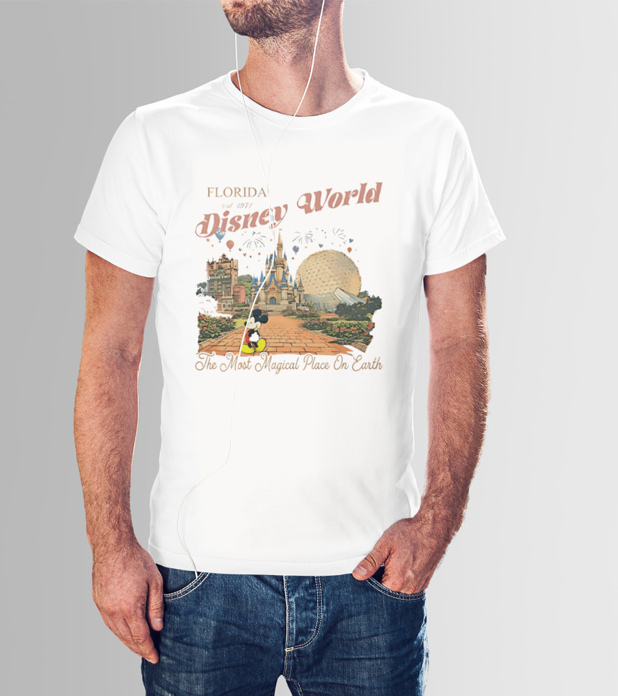 Florida Disney World Est 1971 The Most Magical Place On Earth Mickey Mouse Castle Spaceship Earth T-Shirt