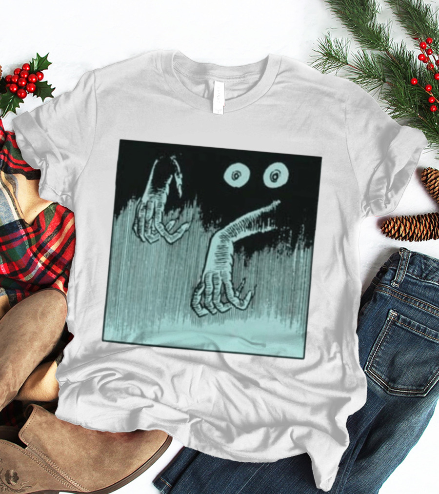 Creepy Eyes And Clawed Hands Emerging From Darkness T-Shirt