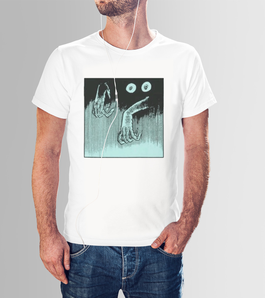 Creepy Eyes And Clawed Hands Emerging From Darkness T-Shirt