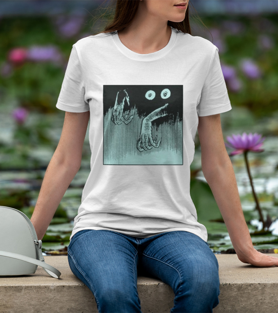 Creepy Eyes And Clawed Hands Emerging From Darkness T-Shirt