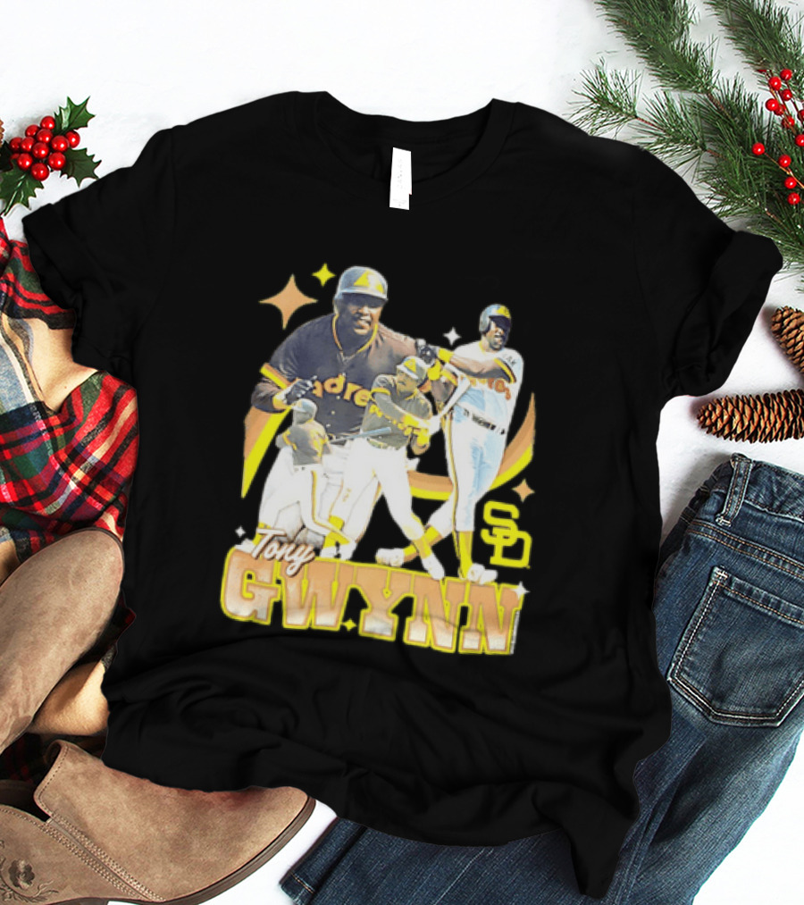 San Diego Padres Tony Gwynn Baseball Legend Collage T-Shirt