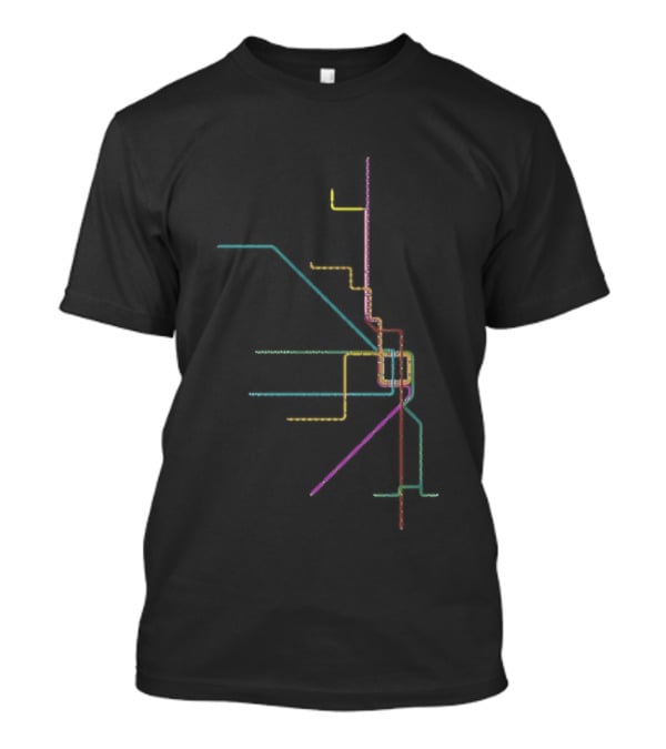 The Loop Chicago L Train Map Pastel T-Shirt
