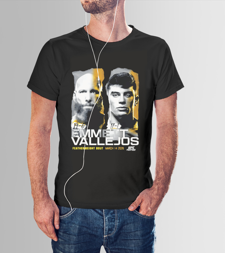 UFC Fight Night Emmett Vallejos Featherweight Bout March 2026 T-Shirt