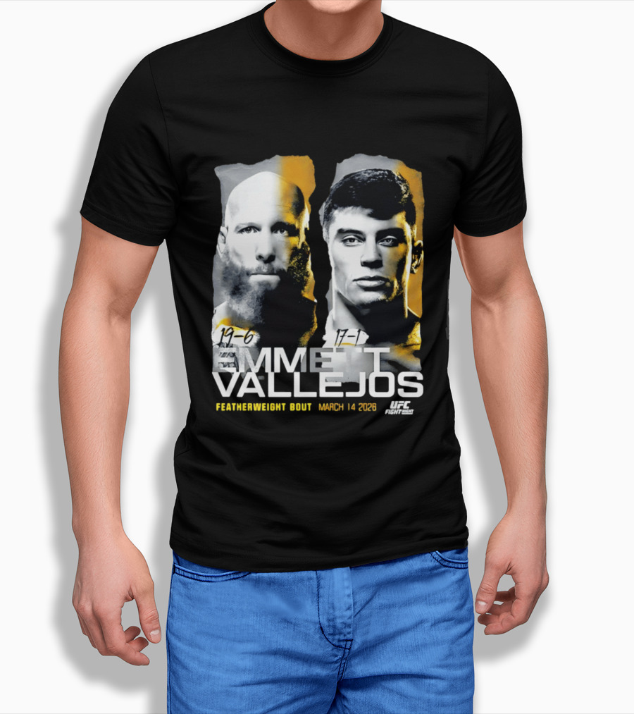 UFC Fight Night Emmett Vallejos Featherweight Bout March 2026 T-Shirt