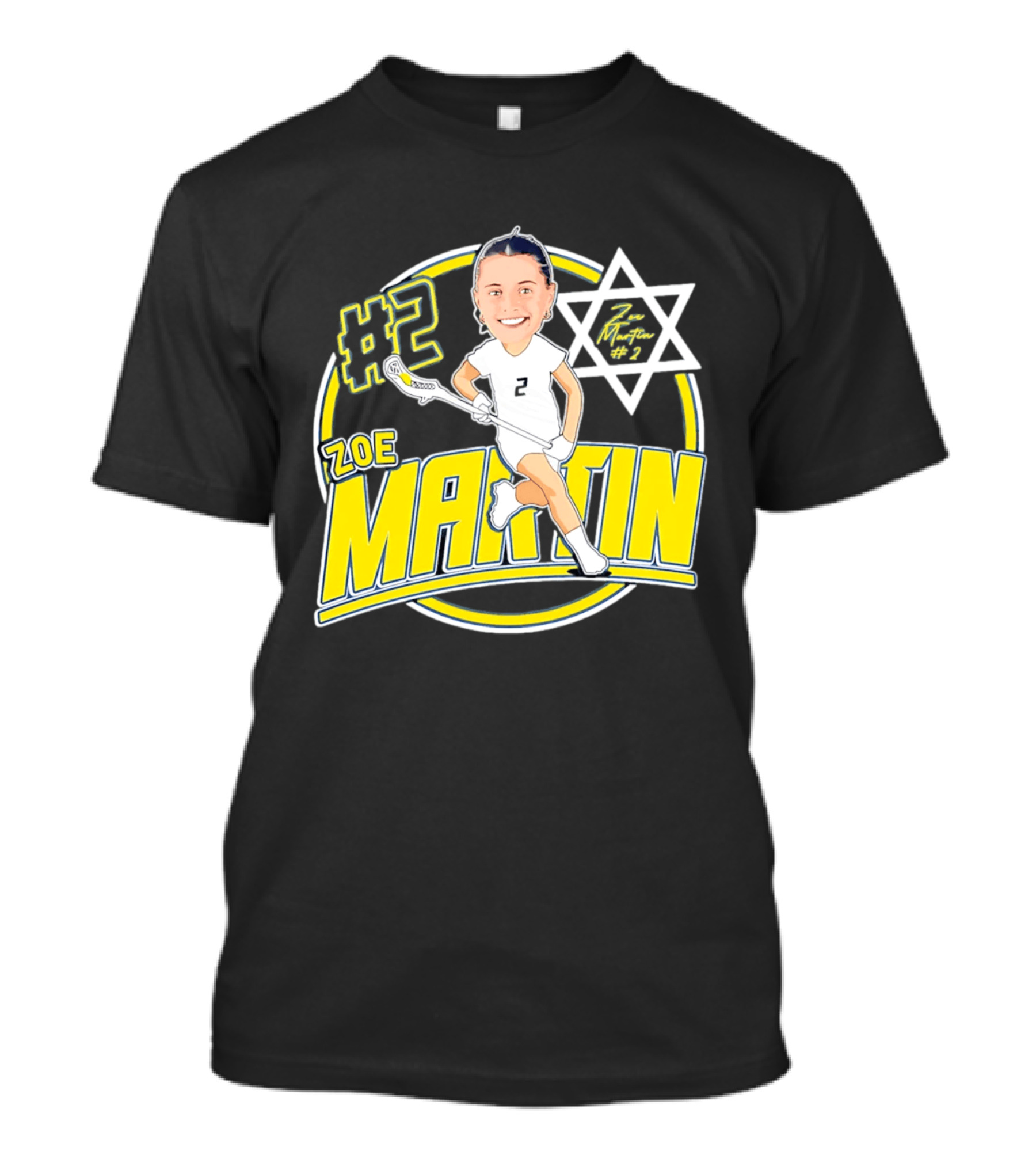 Zoe Martin #2 Lacrosse Caricature Michigan 2026 T-Shirt