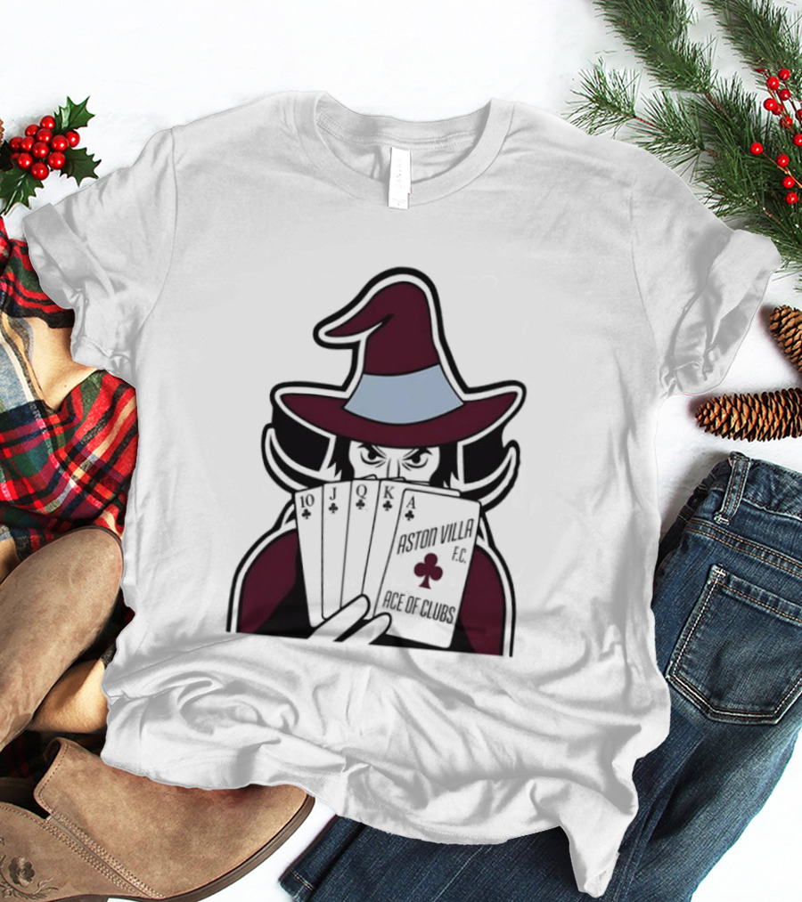 Aston Villa FC Ace Of Clubs Witch Playing Cards T-Shirt