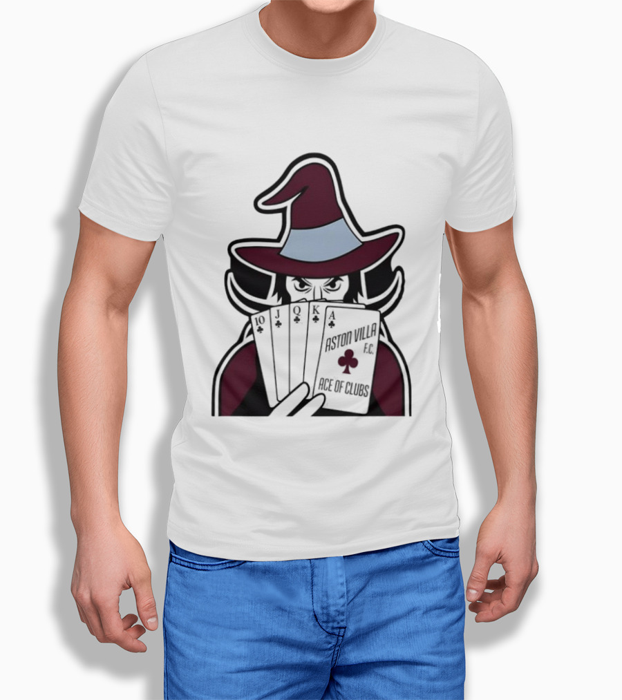 Aston Villa FC Ace Of Clubs Witch Playing Cards T-Shirt