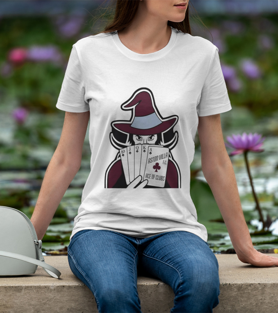Aston Villa FC Ace Of Clubs Witch Playing Cards T-Shirt