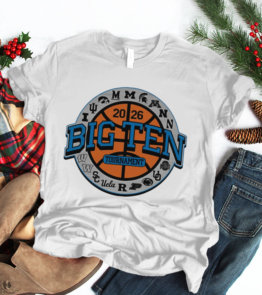 Big Ten 2026 Basketball Tournament All Team Pinwheel Michigan Ohio State Iowa Penn State UCLA Tournament T-Shirt