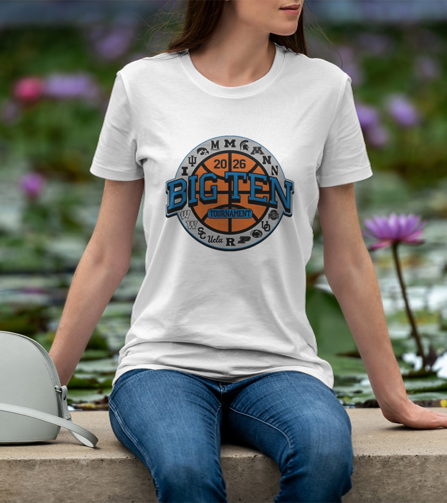 Big Ten 2026 Basketball Tournament All Team Pinwheel Michigan Ohio State Iowa Penn State UCLA Tournament T-Shirt