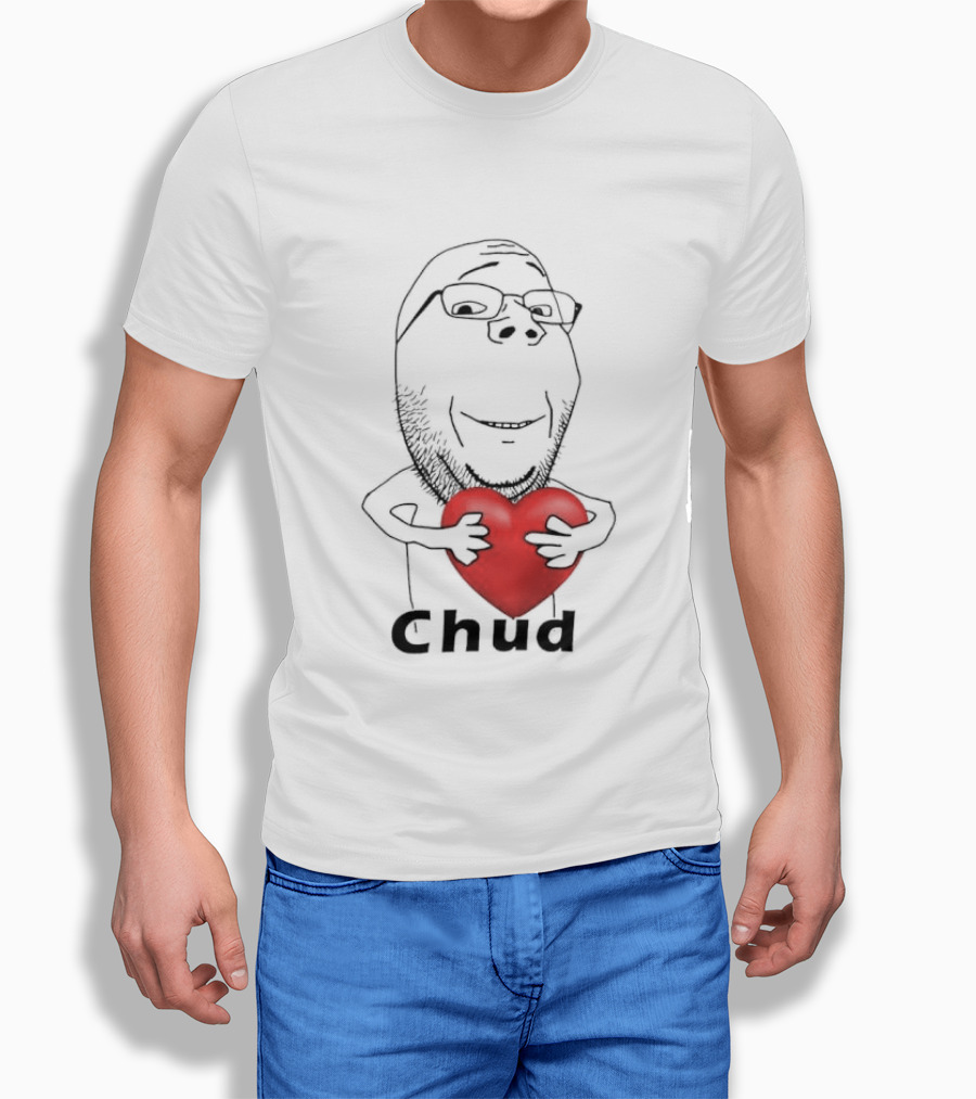 Chud Guy Chudjak Holding Red Heart Sketch T-Shirt