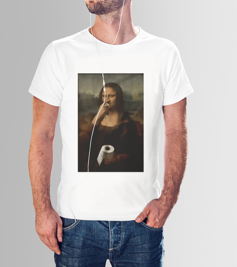 Mona Luisa Toilet Paper Painting Meme T-Shirt