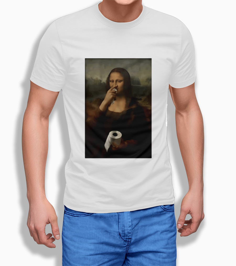 Mona Luisa Toilet Paper Painting Meme T-Shirt