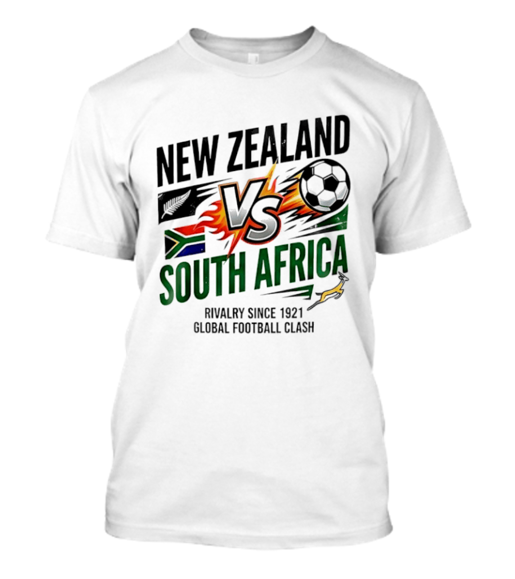 New Zealand Vs South Africa Global Football Clash Rivalry Since 1921 T-Shirt