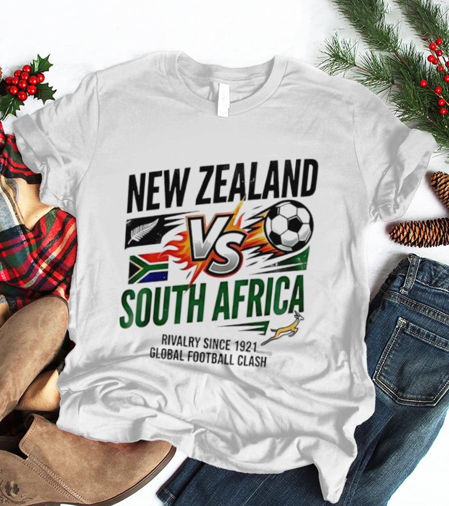 New Zealand Vs South Africa Global Football Clash Rivalry Since 1921 T-Shirt