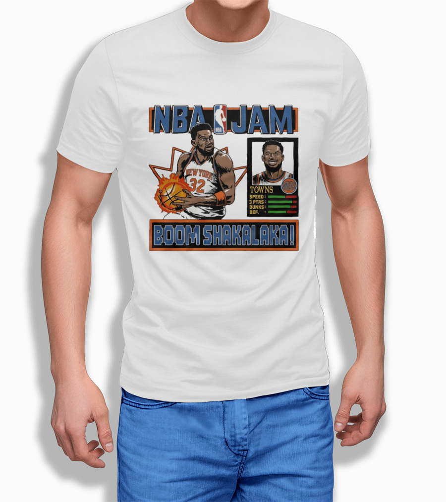 NBA Jam Boom Shakalaka New York Knicks Towns T-Shirt