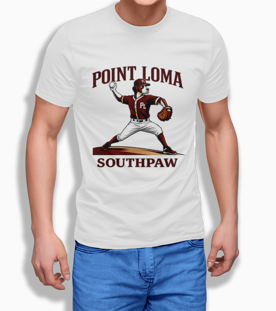 Point Loma Southpaw Baseball Pitcher T-Shirt