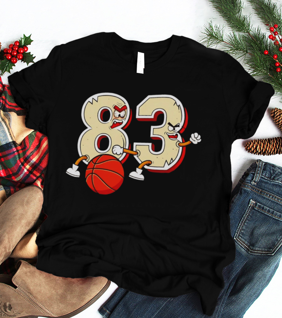 Bam Adebayo 83 Miami Heat Basketball Number Caricature T-Shirt