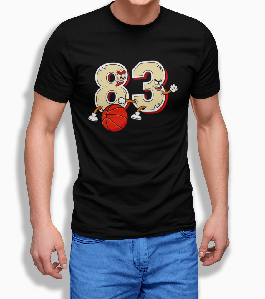 Bam Adebayo 83 Miami Heat Basketball Number Caricature T-Shirt
