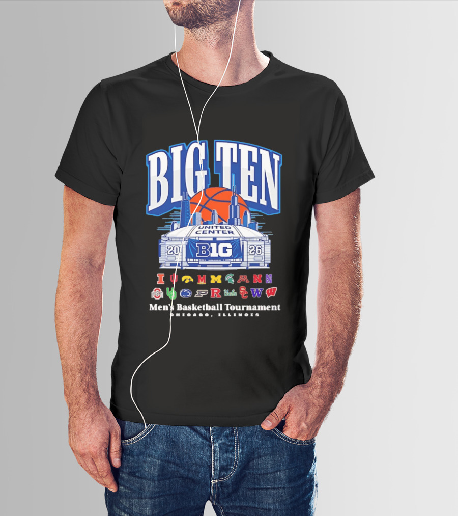 Big Ten 2026 United Center Men's Basketball Tournament Chicago Illinois T-Shirt
