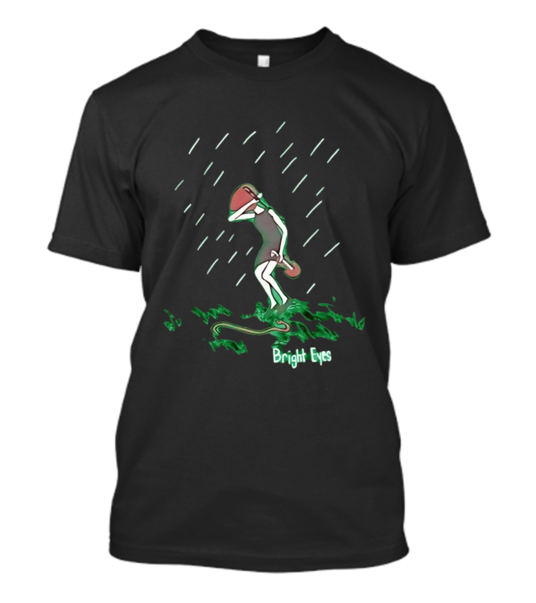 Bright Eyes Rainy Figure And Guitar T-Shirt