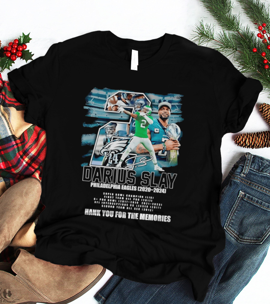 Darius Slay Philadelphia Eagles 2020 2024 Thank You For The Memories NFL Pro Bowl Interceptions T-Shirt
