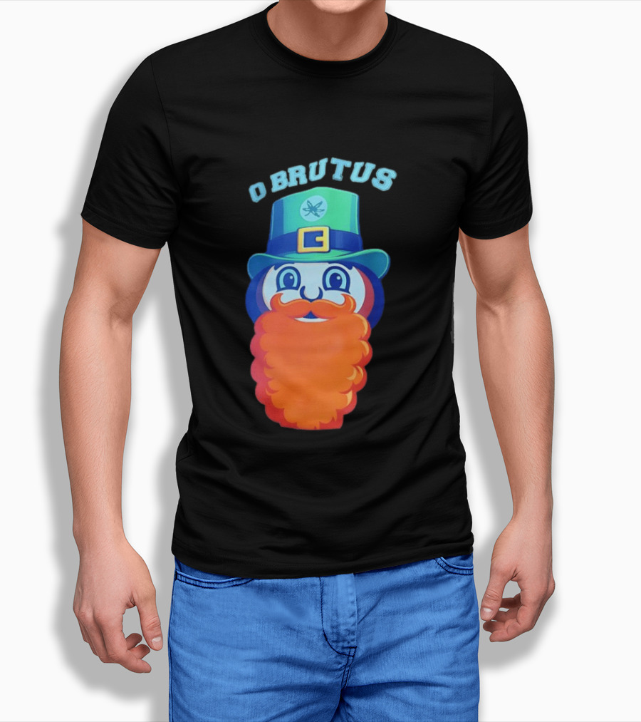 Ohio State Buckeyes O Brutus Leprechaun Hat And Beard T-Shirt