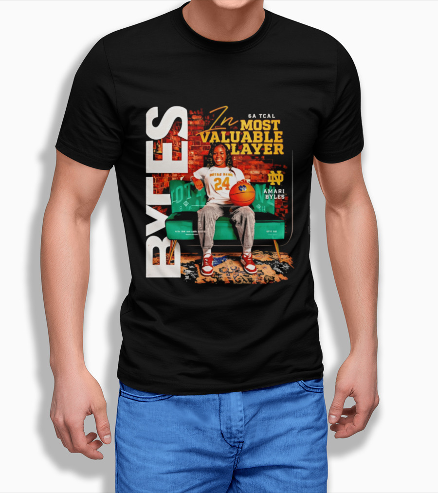 Amari Byles 6A Tcal Most Valuable Player Notre Dame Basketball 24 T-Shirt